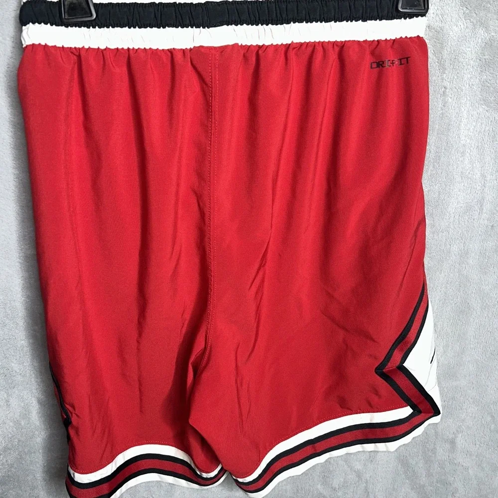 Jordan Shorts Mens S Red Geometric Dri-FIT Sport Diamond Air Jumpman Basketball